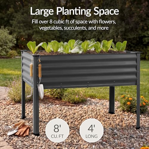 Image of Best Choice Products 48x24x30in Galvanized Raised Garden Bed, Metal Elevated Planter Box, Vegetable Garden for Backyard, Patio, Balcony, 100% Non Toxic Materials - Charcoal