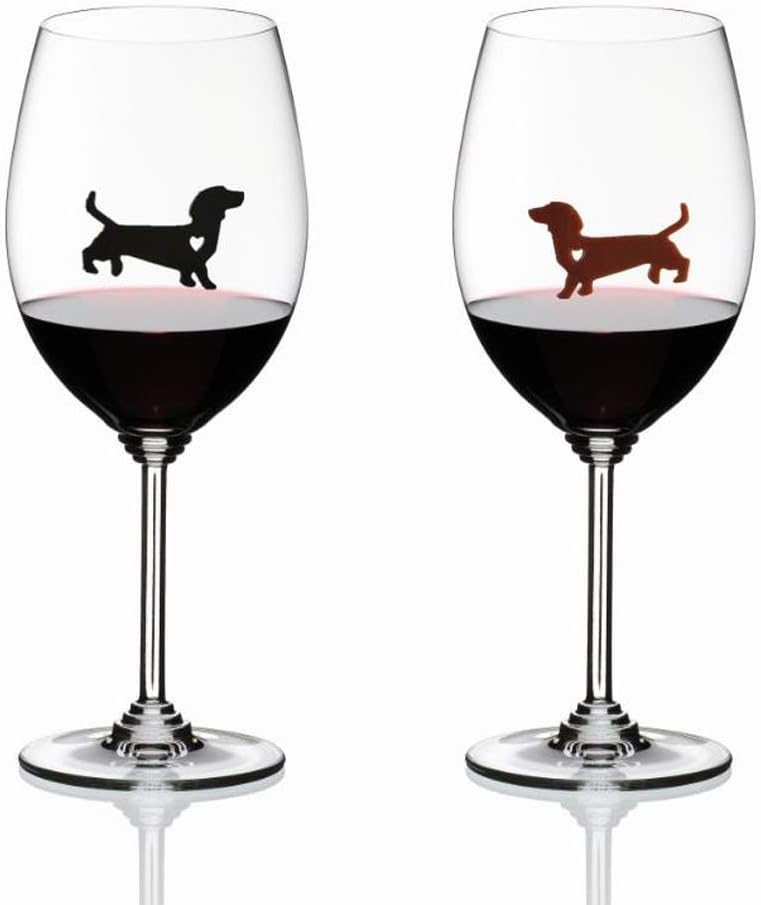 Ceresa Inc Dog Wine Markers Glass Charms - Set of 12 Cute Puppy Drink Markers Funny Animal Wine Cup Bottle Markers Party Favors Decorations