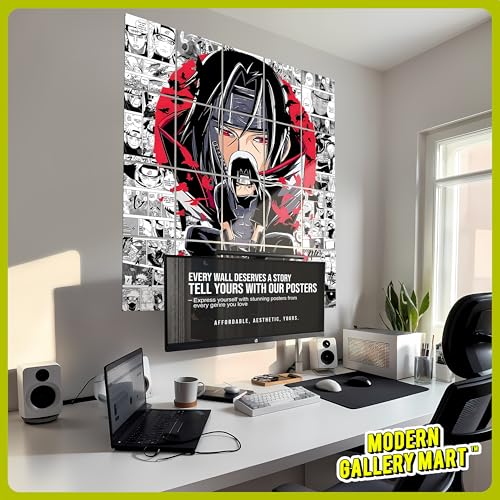 Image of MODERN GALLERY MART Pack of 20 Naruto Itachi Uchiha Manga Poster | A4 Size Anime Wall Art (8.3 x 11.7 inch) | Manga Posters with Glue Dots | Anime Poster for Bedroom, Living Room, Office (2)