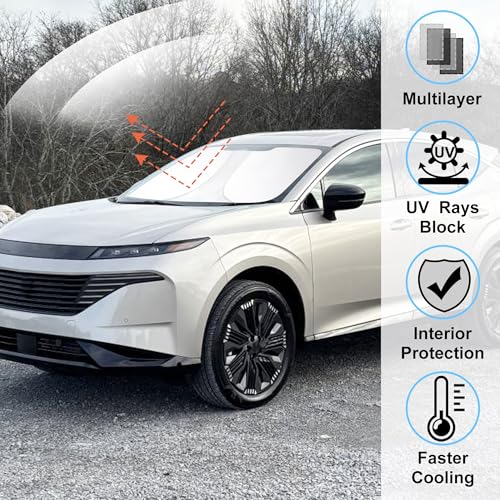 Image of Windshield Sun Shade Custom Fit for 2025 2026 Nissan Murano Accessories Foldable Sunshade Sun Blocker Protect Car from Sun Rays & Heat Damage Keep Car Cooler