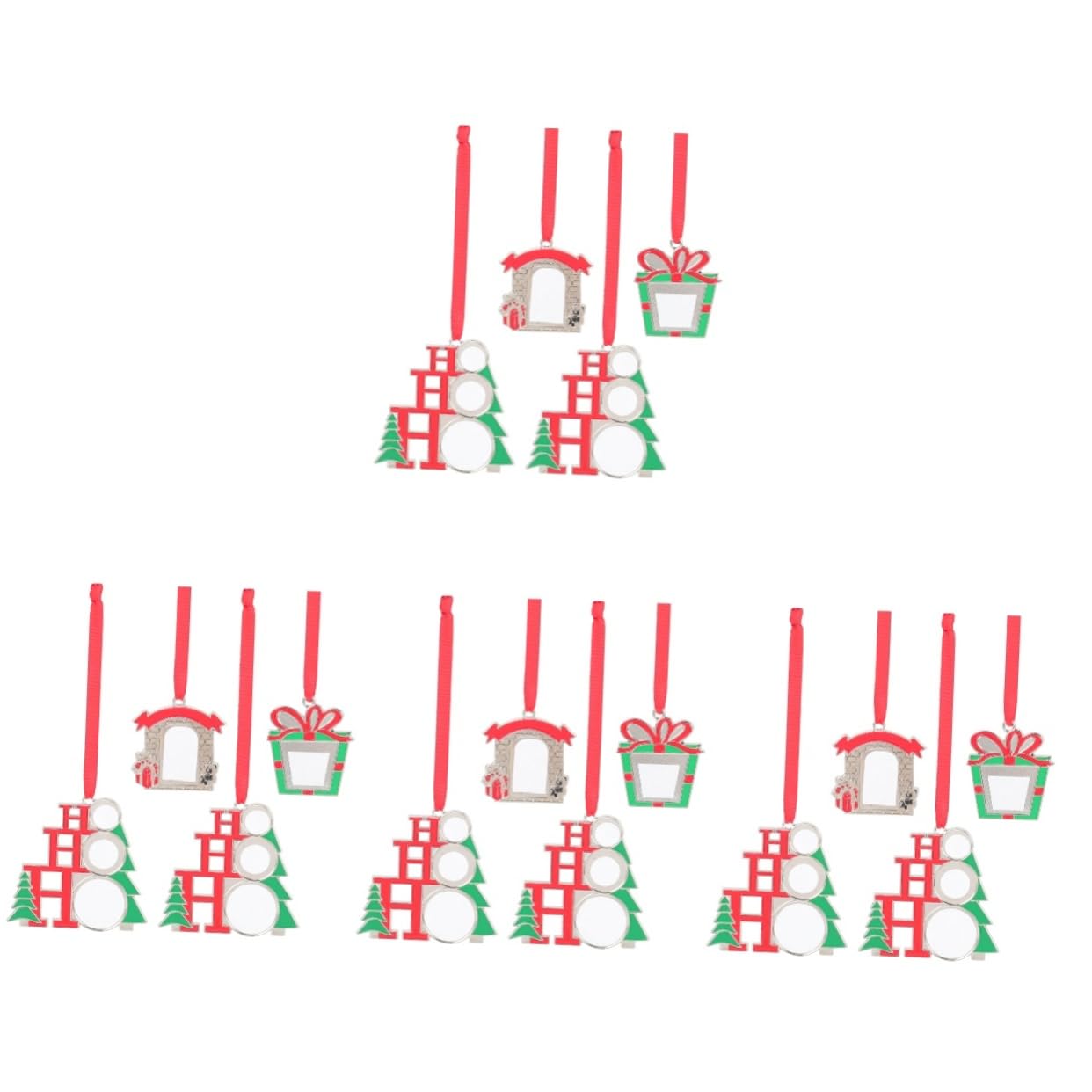 Zerodeko 4 Sätze Christbaumschmuck Weihnachtsdeko Personalisiert Geschenkanhänger Weihnachten Sublimationsverzierungsrohlinge Sublimationsanhänger Legierung 4 Stücke * 4