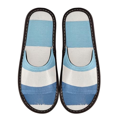 KLL Women Men's Shower Slippers Indoor Reusable Non-Slip Open Toe Home Shoes for Airplane Guests Party