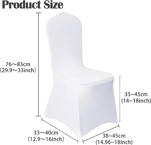 Miniatura 5 de Vencede 50 fundas para sillas de elastano elástico blanco, fundas para sillas para bodas, protectores universales para sillas para fiestas,