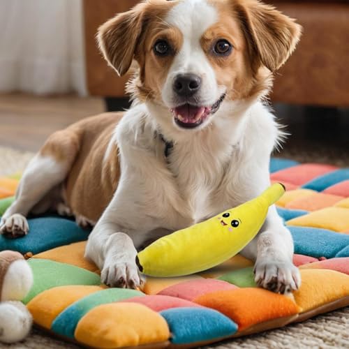Bananen-Hundespielzeug-Quietscher, Bananen-Quietschspielzeug für Hunde,Plüsch-Welpen-Kauspielzeug | Hundebananen-Quietschspielzeug, sicheres Kauspielzeug für Hunde, interaktives Spielzeug für Welpen,