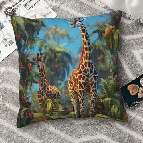 Housse de coussin velours côtelé girafe pour rénover un canapé usé - 8