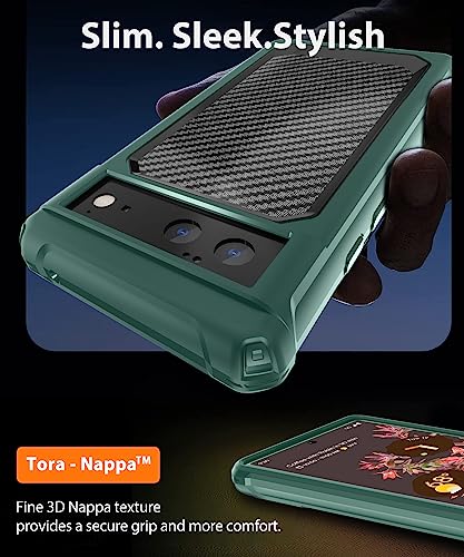Supbec Google Pixel 6 Case With Tempered Glass Screen Protector [X2], [10 Ft Military Grade Drop Protection] Non-Slip Heavy Duty Shockproof Protective Phone Case For Google Pixel 6, 6.4", Green #TOP1