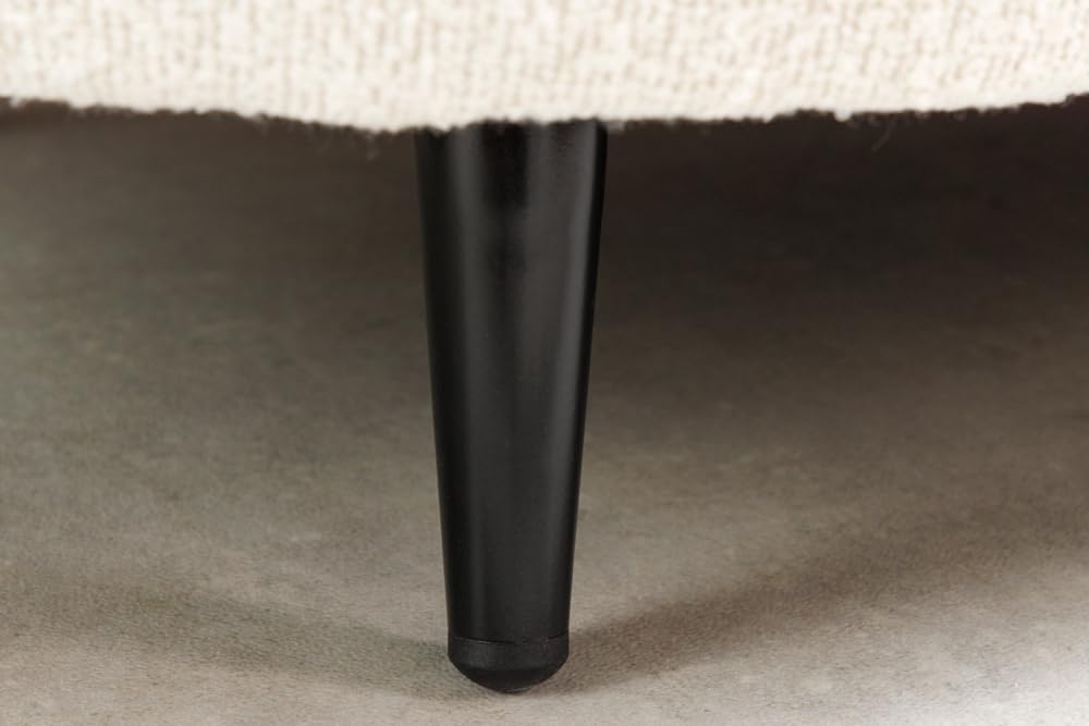 Riess Ambiente Scandinavische Polsterbank Vogue 110cm - weiß - Bouclé schwarz Sitzbank mit Stauraum modern Flur Schlafzimmer