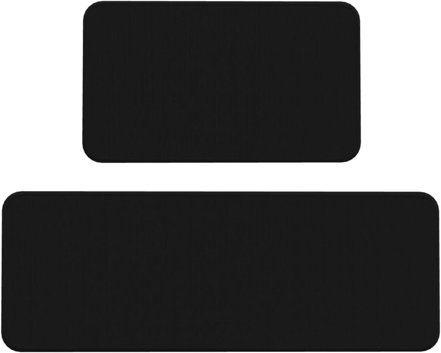 Black Print Kitchen Rugs Sets of 2 Non Slip Washable, Anti Fatigue Kitchen Mats for Floor, Home Decor