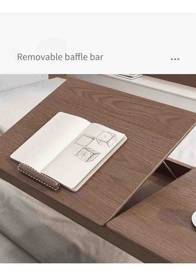 Mesa de Cama con Ruedas,Mesita de Noche,Mesa para computadora portátil de Madera Maciza,Escritorio Plegable para Cama elevadora móvil,Uso médico hospitalario y doméstico (Brown)