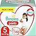 Pampers Couches-Culottes Taille 5 (12-17 kg), Premium Protection, 132 Couches-Culottes Bébé, Pack 1 Mois, Notre N°1 Pour La Protection Des Peaux Sensibles