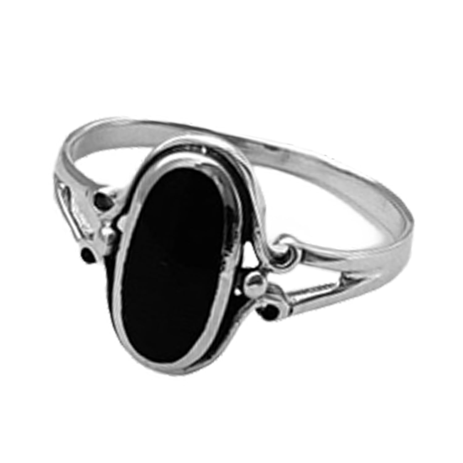 Anello ovale di onice nera anello da donna in vero argento sterling, anello di dichiarazione cool, anello bohémien Boho, regali per i migliori amici per la festa della mamma bella (nero-onice)