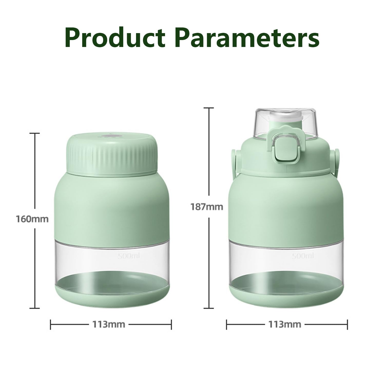Frullatore Portatile Senza Fili,500ml Mini Mixer per Smoothies Bicchiere di Miscelazione USB con 10 Lame,Frullatore Frullati L’Ufficio E La Palestra,Viaggi(3Pcs)