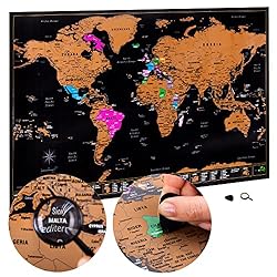Atlas & Green Scratch Off World Map