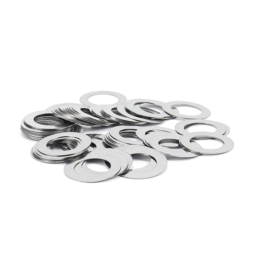 Unterlegscheiben, 20 Teile/los 304 Edelstahl Ultra Dünne Flache Scheibe M3 M4 M5 M6 M8 M10 M12 M14 Einstellen Shim Plain Dichtung 0,1mm 0,2mm 0,3mm