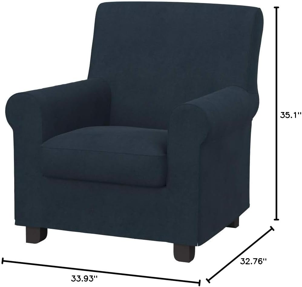 Soferia Replacement Compatible Cover for Gronlid Armchair, Fabric Majestic Velvet Navy