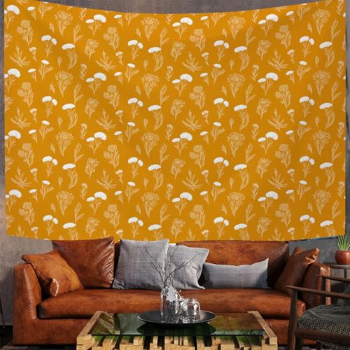 Tenture murale impression 3D fleurs sauvages MULERN en tissu grand format