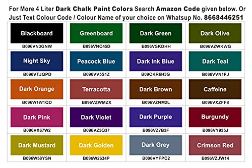 Image of Chalk Paint Dark Colors | 4 Liter - Matt Finish | Water Base Acrylic Paint | Coverage : 320 to 400 Sq. Ft. | Apply on Surfaces Like Walls, Boards, Furniture & Home Decor Products. (Greenboard)