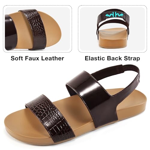 FUDYNMALC Womens Walking Sandals Comfortable: Summer Orthopedic Shoes Casual Slip On Footwear with Elastic Straps Outdoor Beach Flats3