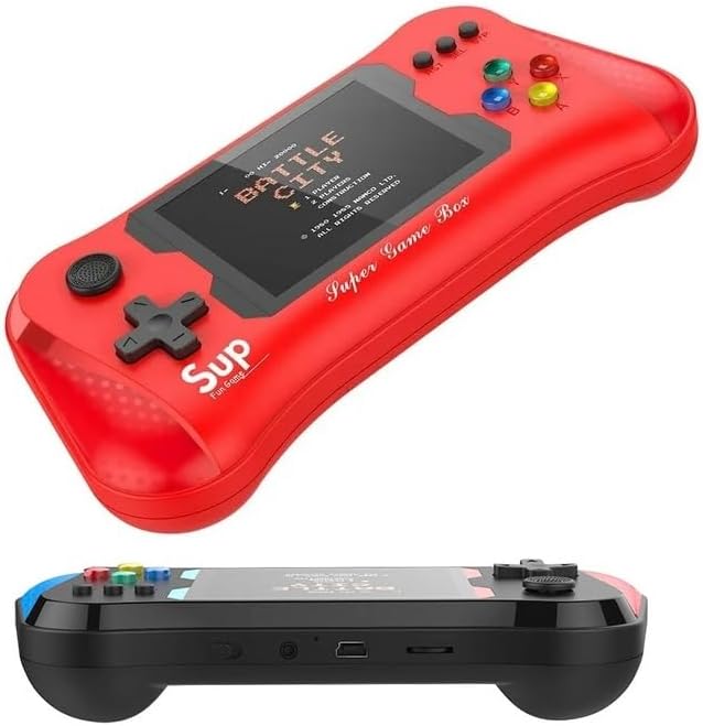 TMG Handheld Game Console,500 Classical Games Retro Video Games Player 3.5' Color Screen Support Connecting TV Game for Kids Boys,Birthday Gifts.(Red)
