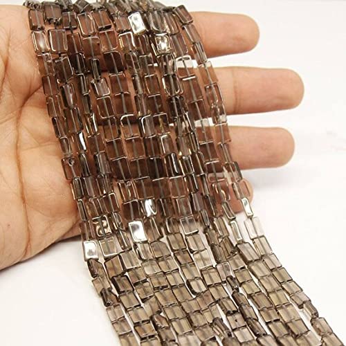Smoky Quartz Smooth Rectangle perles de quartz fumé pour création de bijoux