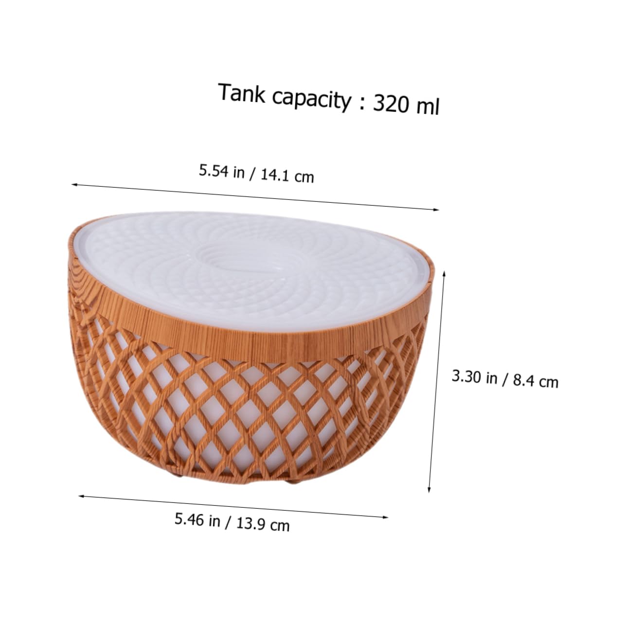 Difusor Aceites de 320ml de Esenciales Inalámbrico para Escritorio | Abs y Pp, Luz Nocturna, Decoración Sencilla, 2.4 Mhz, 5 V 2, para Oficina y Descanso