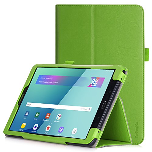 iHarbort Funda de Piel la PU para Samsung Galaxy Tab A 10.1 Pulgadas 2016 SM-T580 T585 (versión no S Pen) Automática para Dormir/Despertar, Correa para la Mano, Ranura para Tarjeta, Verde