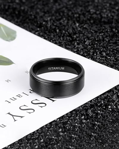 tigrade 4mm 6mm 8mm 10mm titanium rings blacksilvergold wedding band matte comfort fit for men women size 3-15