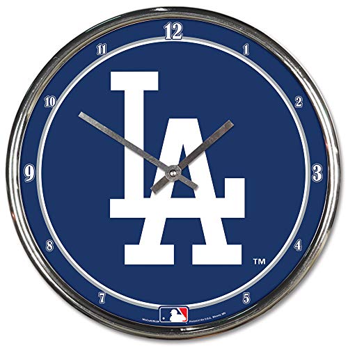 MLB Los Angeles Dodgers Chrome Clock, 12" x 12"