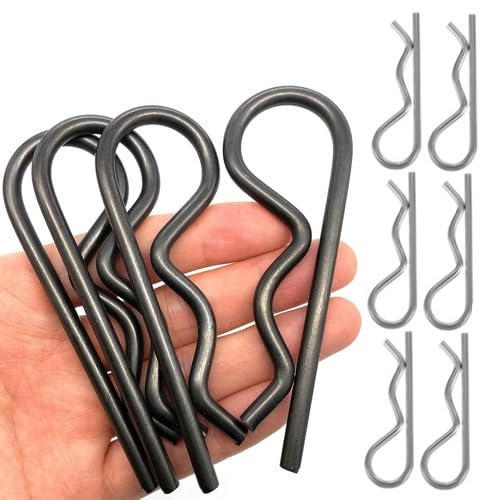 Heavy Duty Hitch Pins Clip R Clips Spring Retaining Wire Hair Pins Cotter Hitch Cotter Hair Pin Assortment Steel Tractor (10Pcs)