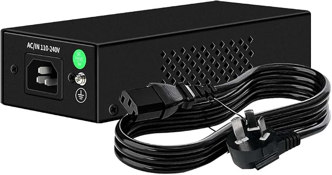 Inyector PoE 2.5G 90W con 2 Puertos RJ-45 Negro miniatura 5