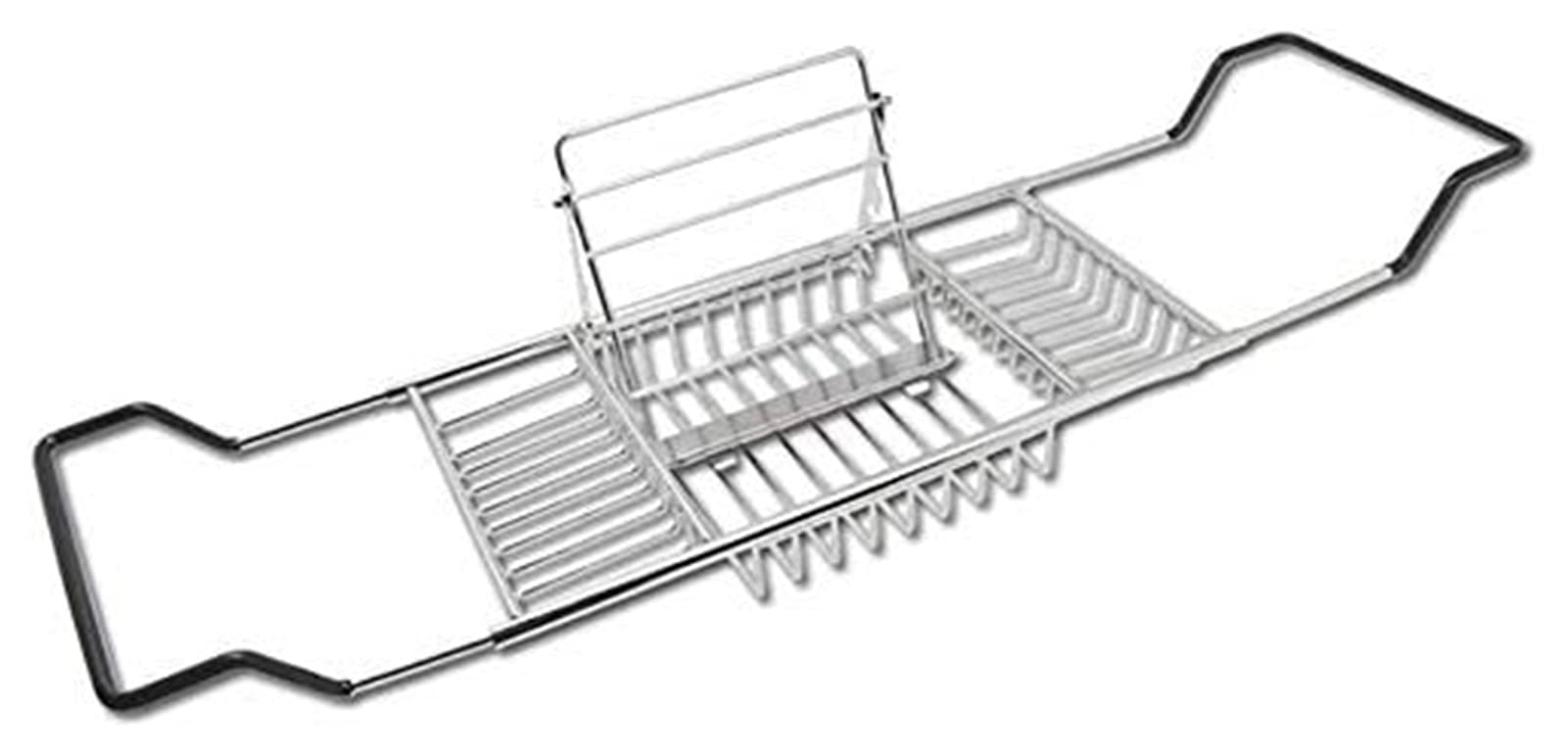 JKJZSALJ Multifunctional Stainless Steel Bath Tray - Expandable Bathtub Shelf Foldable Bathroom Durable Metal Bathtub Frame For Relaxing Spa Experience