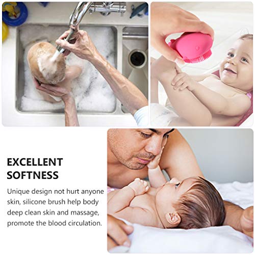 NUOBESTY Escova de banho de silicone em forma de baleia, xampu para banho de bebê, escova esfoliante