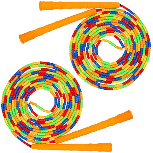Supertrip Double Dutch Jump Rope Soft Beaded Jump Rope Long Jump Rope 16 FT 2 Pack , Jump Ropes For Women Adult Kids Adjustable Skipping Rope Long Enough for 4-5 Jumpers