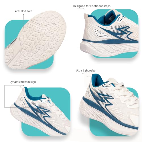 Image of YOHO RushHour Dynamiq Sports Shoes for Men |Cushioned Insole, Stylish, Casual & Sneakers for Gents | Lightweight, Anti-Skid Shoe for Gym, Walking, Running & Everyday Use-1835