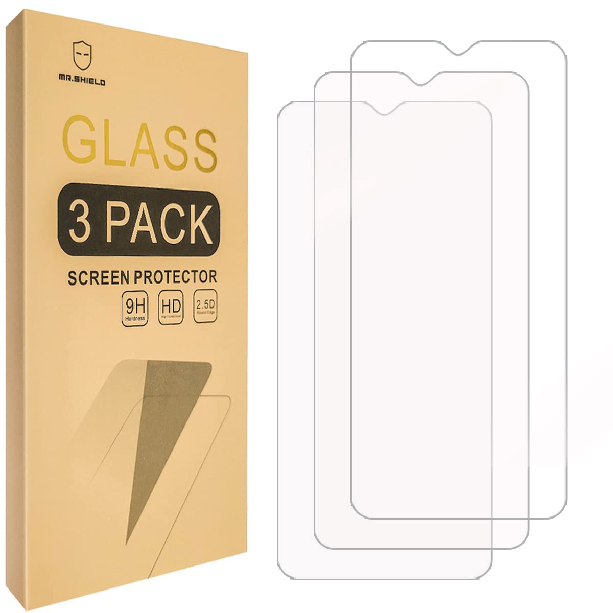 Mr.Shield [3-Pack] Designed For OnePlus Nord N300 5G [Upgrade Maximum Cover Screen Version] [Tempered Glass] [Japan Glass with 9H Hardness] Screen Protector