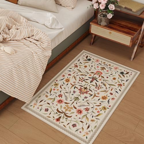 Tapete decorativo beige 60x90 cm, lavable y antideslizante miniatura 5