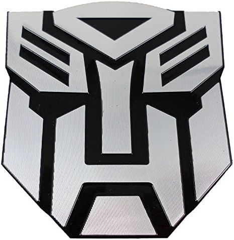 10x10 CM Transformers Autobot Metal Sheets 3d Emblem Badge Decal Sticker Aluminum Alloy Foil (Black)