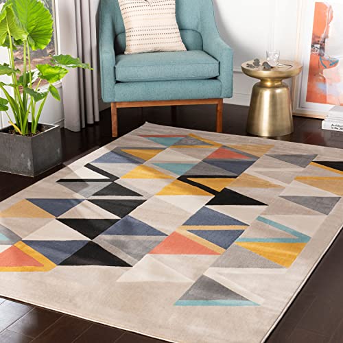 Image of Modern Handmade Woolen Carpet for Living Room Bedroom and Hall Size 5 x 8 Feet Color Multi