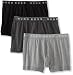 BOSS HUGO BOSS Men's Cotton 3 Pack Boxer Brief, Charcoal/Black/Light Grey, Large