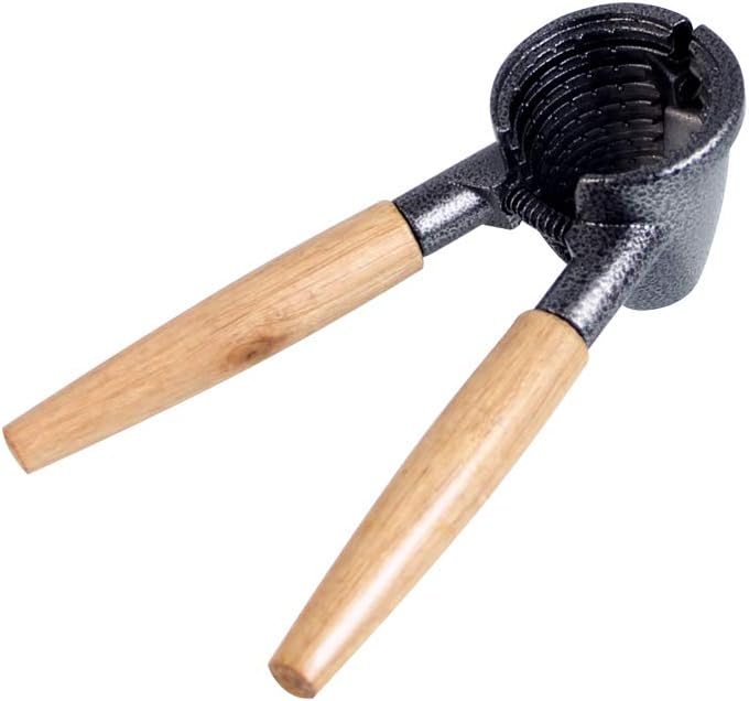 TANCUDER Nutcracker Heavy Duty Walnut Nut Cracker Sheller Tool Funnel-Type Walnut Clip with Wooden Handle,Walnut Plier Opener Tool for Pecans Hazelnut Almonds Brazil Nuts