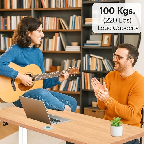 Image of iVOOMi Electric Height Adjustable Desk, 3 Memory Preset with Display, Lifts UP to 100KG, Collision Proof, Built-in Utility Holders, Sit-Standing Table for Home & Office Use, Work, Study & Gaming