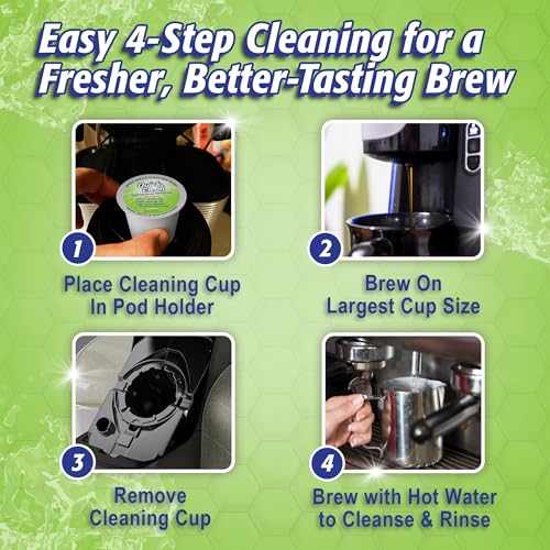 Image of Quick & Clean [24-Pack Keurig Cleaning Pods - K Cup Cleaner Pod For Keurig - 2.0 Coffee Machine Compatible, Removes Stains, Non-Toxic and Eco-Friendly