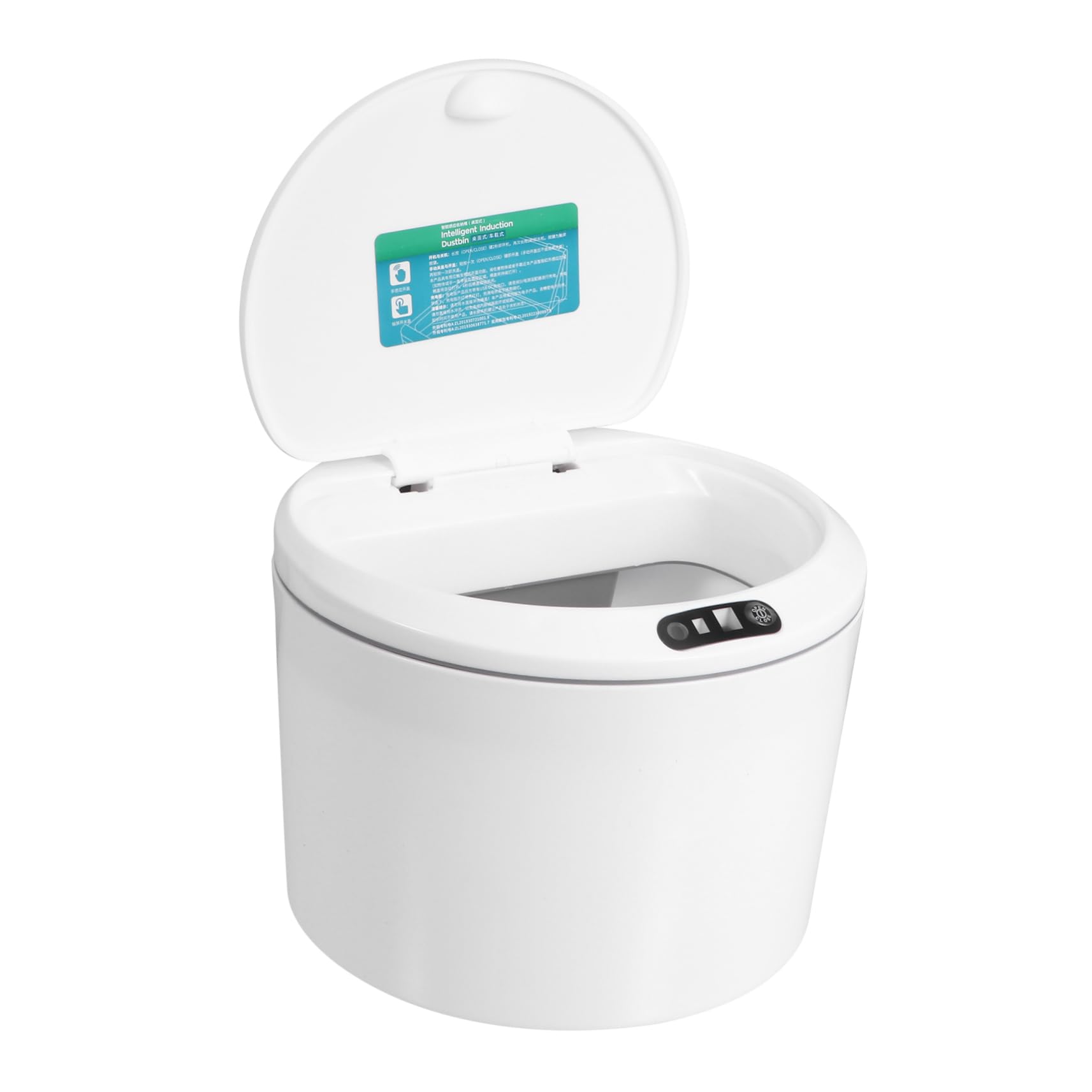 Elektrischer Auto Müllorganizer mit Infrarotsensor, Kunststoff, Weiß