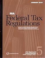 Ria Federal Tax Regulations Winter 2010 (RIA Federal Tax Regulation Winter 0781104203 Book Cover