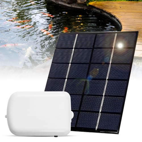 Aeratore solare per laghetto con aria e batteria di riserva da 2000 mA per acquario, pietre a bolle per giardino, serbatoio, piscina, decorazione paesaggistica