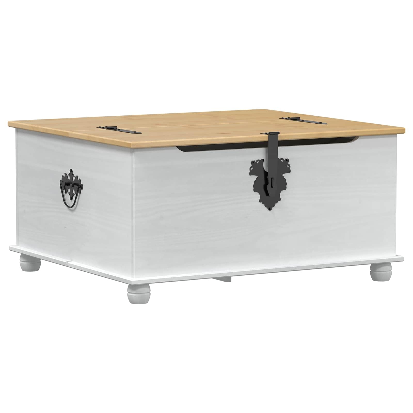 Caja de almacenamiento blanca 90 x 78 x 45 cm madera maciza de pino rústico baúl de madera con espacio de almacenamiento, caja decorativa, baúl de asiento, organizador para salón, dormitorio