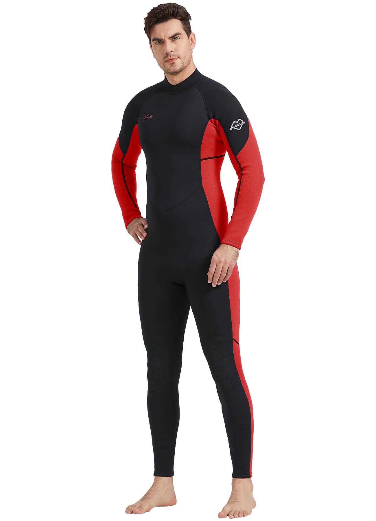 Hevto Men Wetsuits 3/2mm Neoprene Wet Suit Back Front Zip in Cold Water for Surfing Swimming Diving