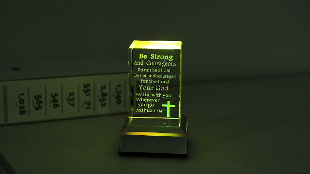 Image of LONGWIN Christian Gifts for Women & Men, 3D Engraved Crystal Multicolor LED Night Light, Inspirational Biblical & Faith Based Religious Gifts