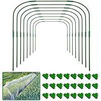 8 Sets 82x105cm Gartenbögen für Netze mit 24 Clips,Rostfreie,Abnehmbare Pfähle,Anzuchttunnelbogen für Gewächshausbögen,Gartennetzrahmen,PflanzeNstützrahmen für Grünpflanzen Gemüse