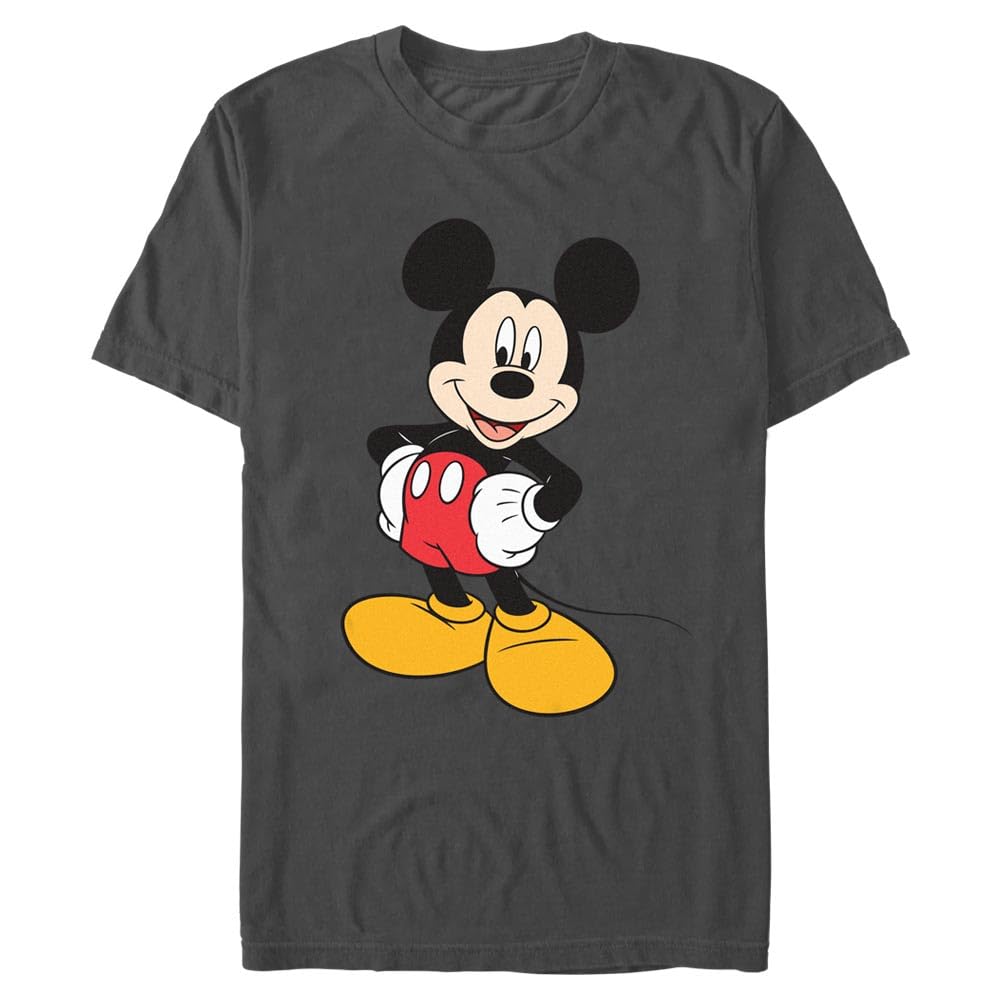 Disney Men's Charcoal Classic Mickey Mouse Full Graphic Short Sleeve T-Shirt, Medium